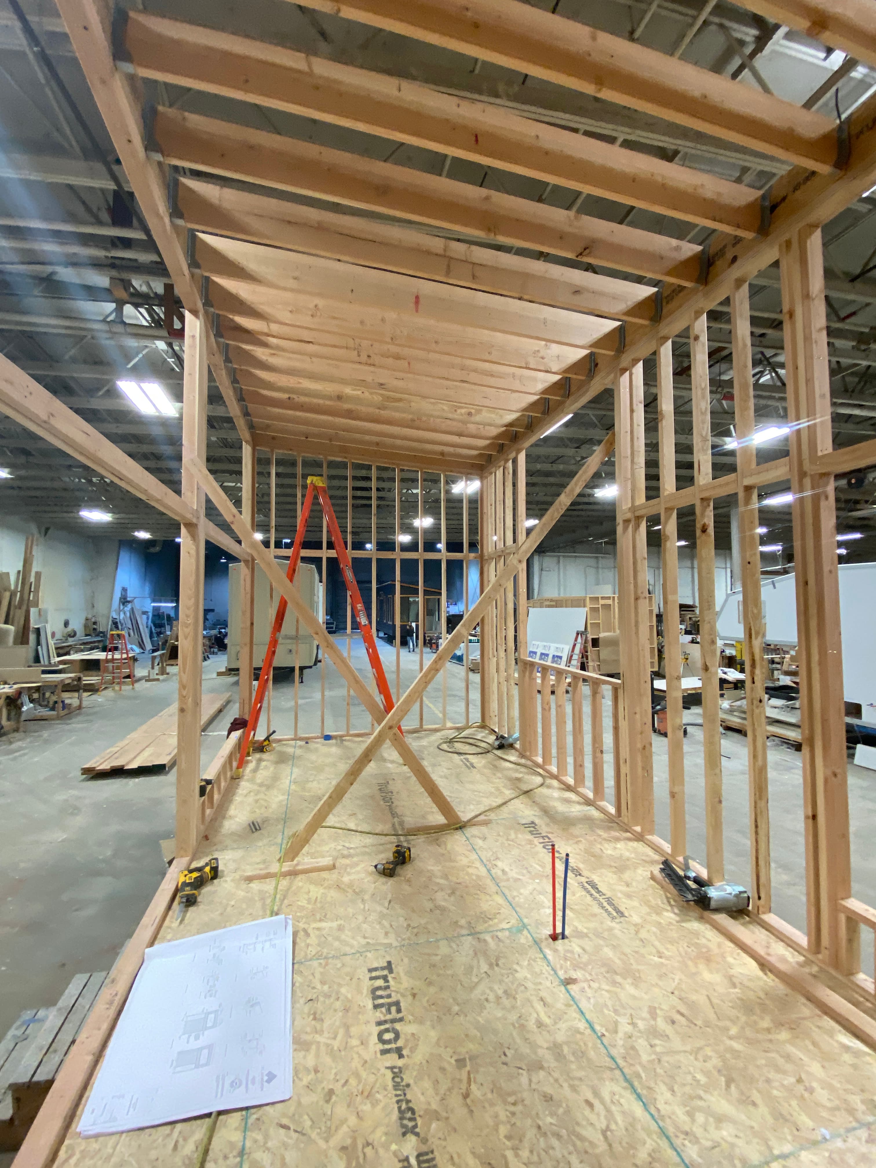 Montera Homes factory build — quality inspection during interior finishing