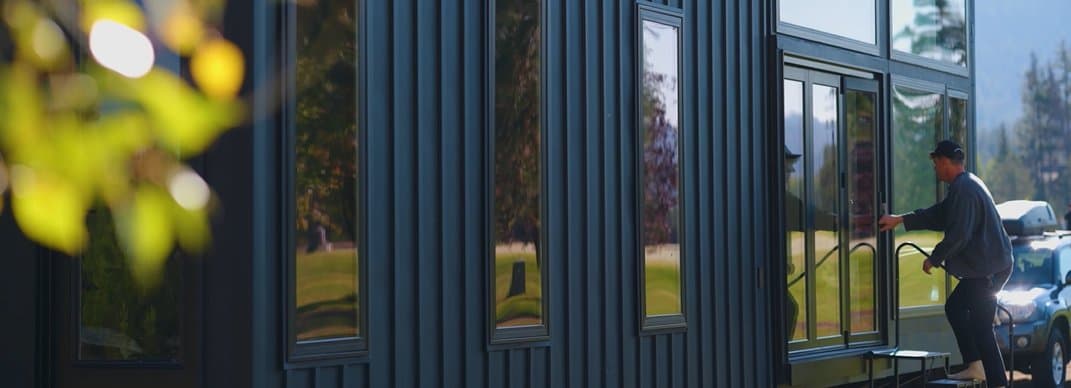 Montera Homes modular home — wide view of exterior with smart siding and landscaping