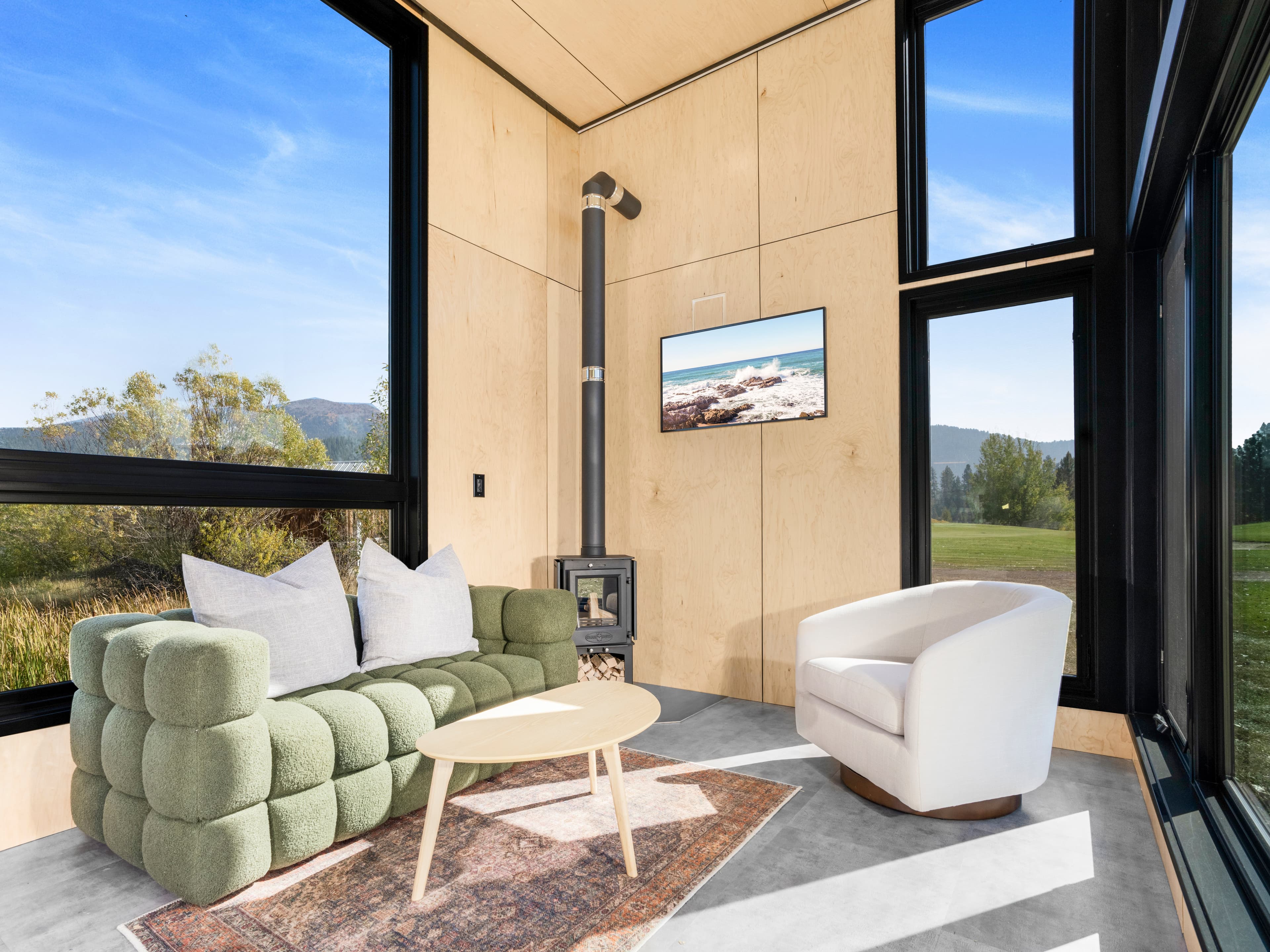 Montera Homes interior — kitchen island and open plan dining space