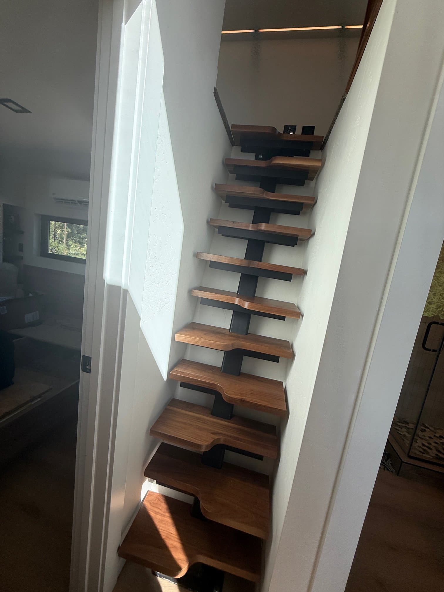 Montera modular home interior — shiplap accent wall and ceiling detail